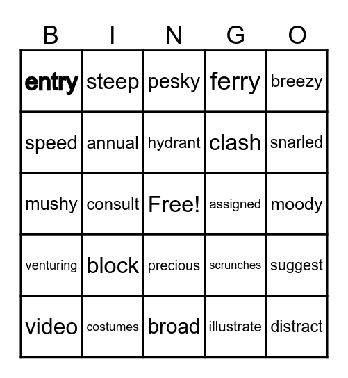 3rd Grade WOW Words-Modules 1-3 Bingo Card