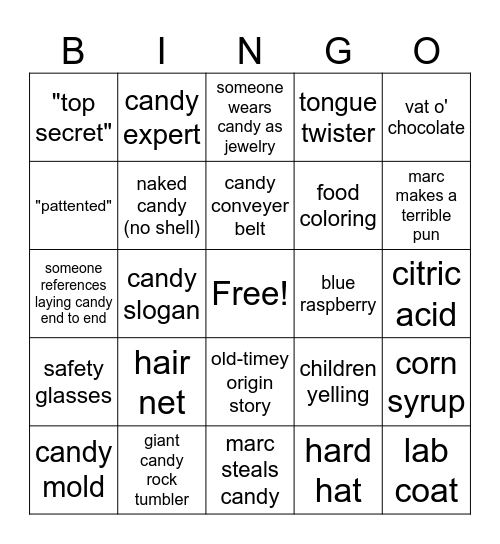 CANDY BINGO! Bingo Card