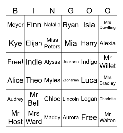 3 M Bingo Card