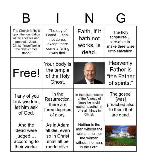 NT Doctrinal Mastery Bingo Card