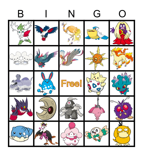 POKEMON BINGO Card