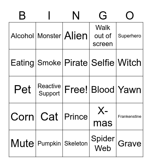 Halloween Bingo Card