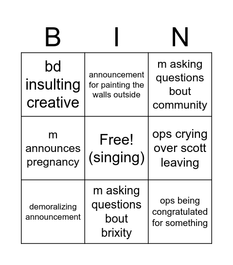 biweekly! Bingo Card