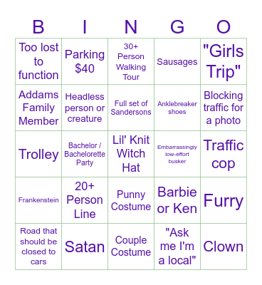 Salem Bingo Card