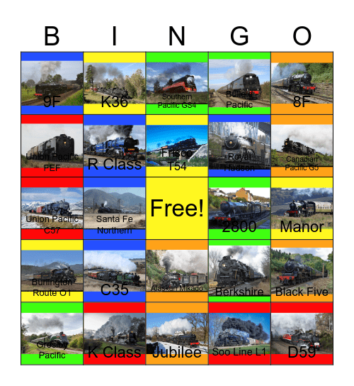The Steam Locomotive Energy Story Bingo Card
