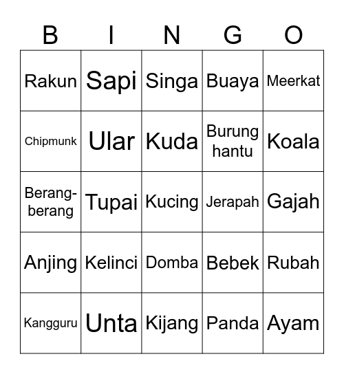 Bingo with kak Mbin Bingo Card