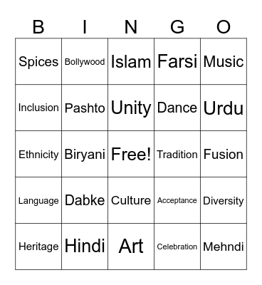 DIVERSITY BINGO Card