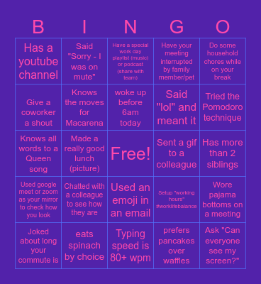 Hero Teams Bingo! Bingo Card
