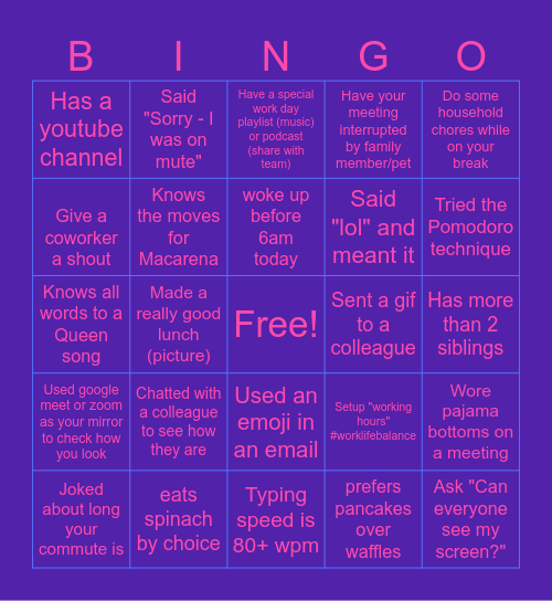 Hero Teams Bingo! Bingo Card