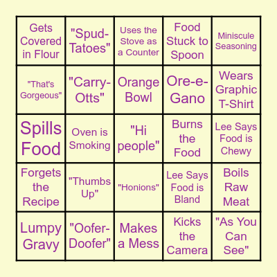 Kay's Cooking BINGO Card