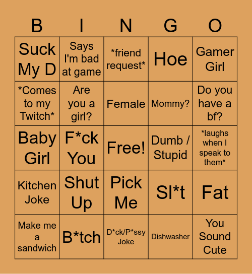 Gamer Gurl Bingo<3 Bingo Card