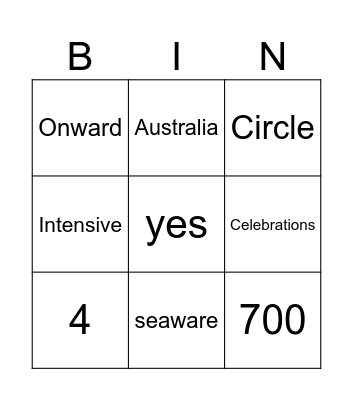 Azamara Bingo Card