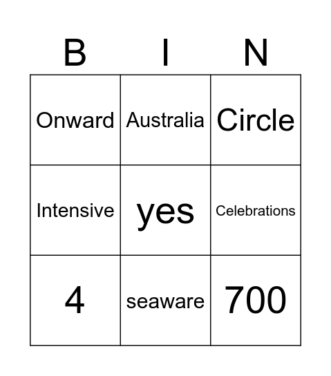 Azamara Bingo Card