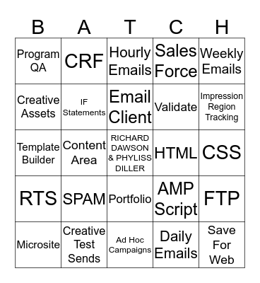 BATCH Bingo Card