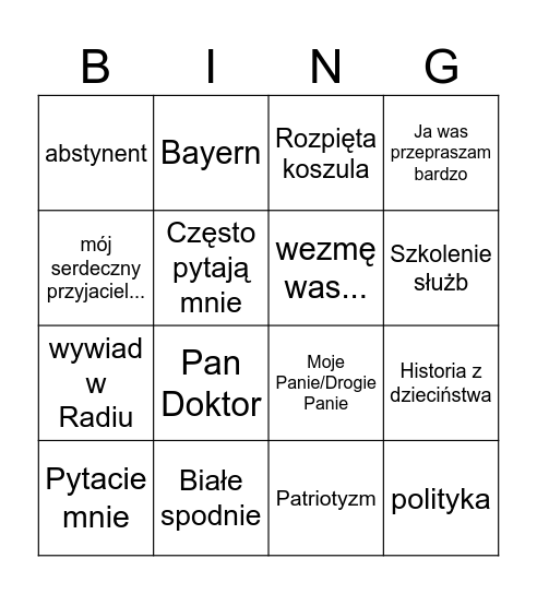 SOMMER Bingo Card