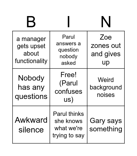 ERP Erping Bingo Card