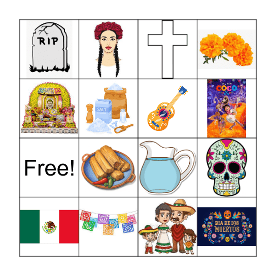 Día de Los Muertos Bingo Card