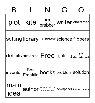 Benjamin Bingo Card