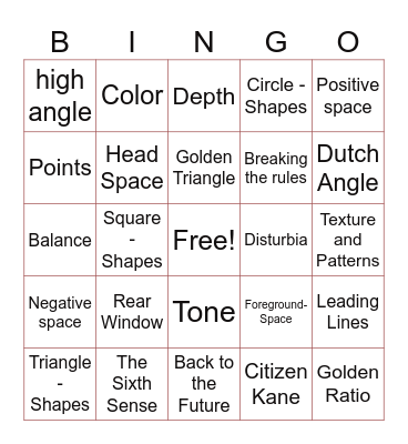 Composition Bingo Card