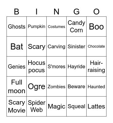 Halloween@Home Bingo Card