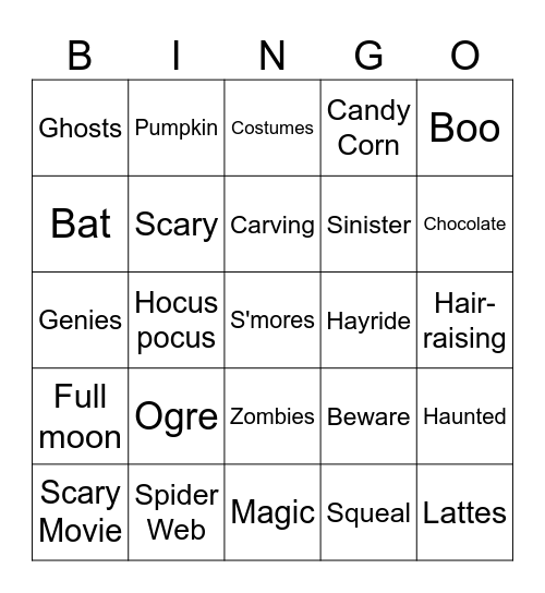Halloween@Home Bingo Card