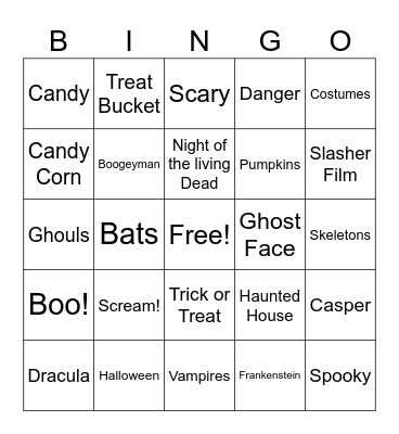 Spooky Season Bingo Card