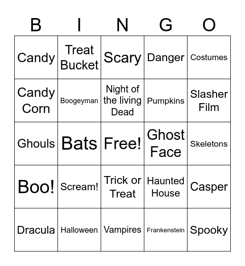 Spooky Season Bingo Card