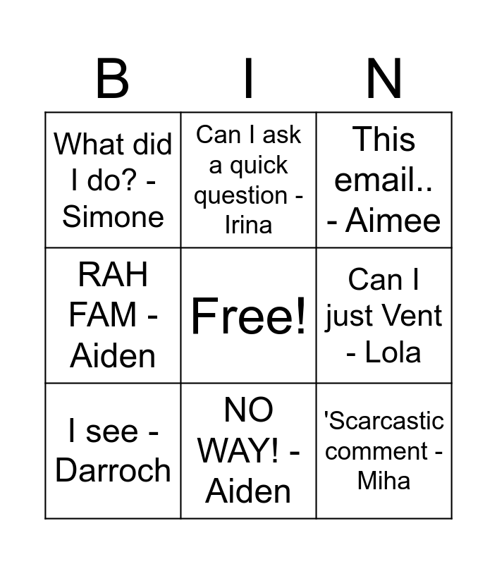 Medivet Battersea Bingo Card