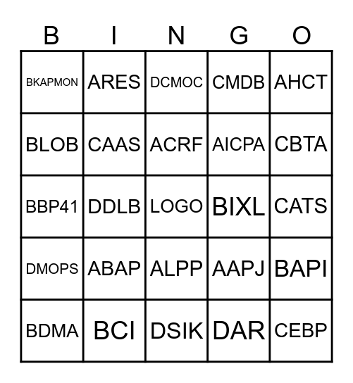 Kehkeh Template Bingo Card