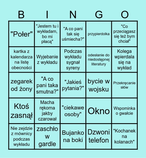 Bingo Piątka Bingo Card