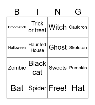 Spooky Bingo Card