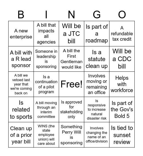 Liaison Retreat Bingo Card