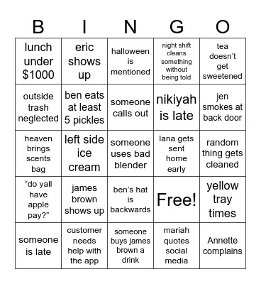 sonic bingo Card