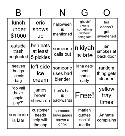 sonic bingo Card