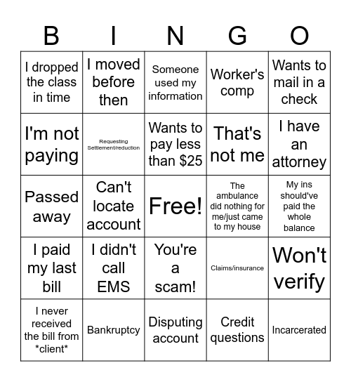 ARCG Bingo Card