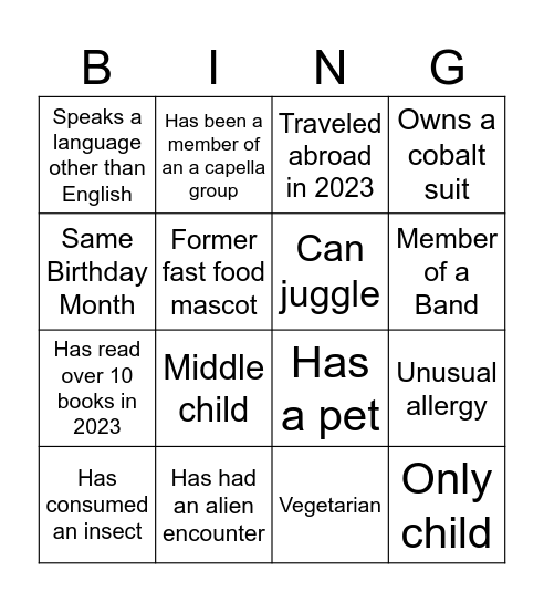 PPO Bingo! Bingo Card