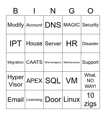 STARC WARS BINGO Card
