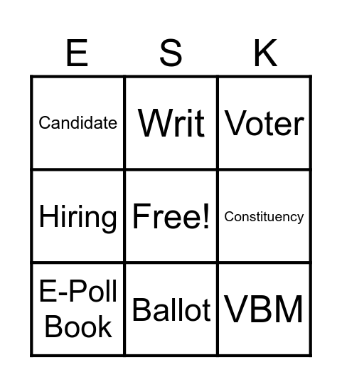 Elections Saskatchewan Thanksgiving 2023 Bingo Card