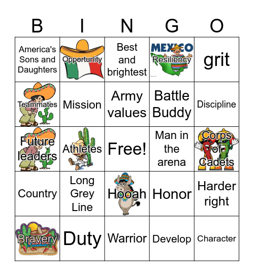 West Point Coach K dinner Bingo Card