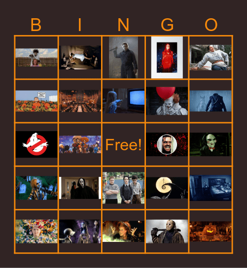 Halloween Movie Bingo Card