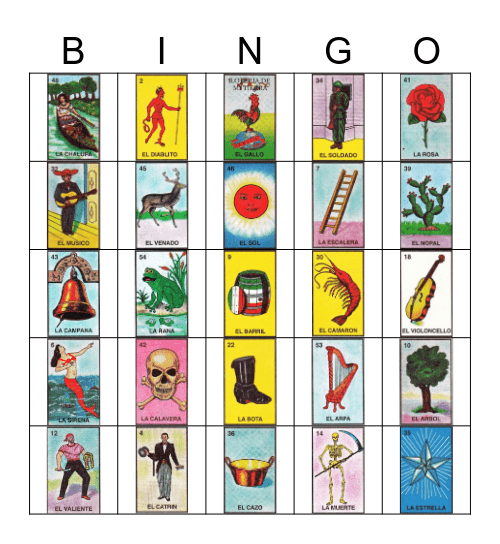 Loteria Mexicana Bingo Card