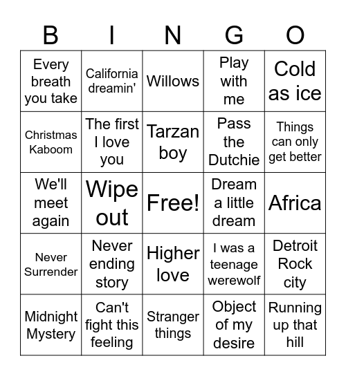 10/31-2 Bingo Card