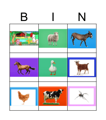 Animals Bingo Card