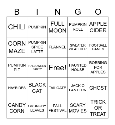 🎃Fall Bingo👻 Bingo Card