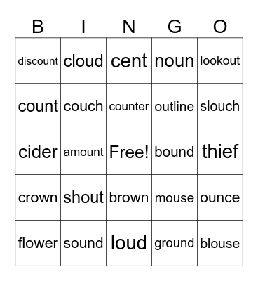 ou/ow Bingo Card