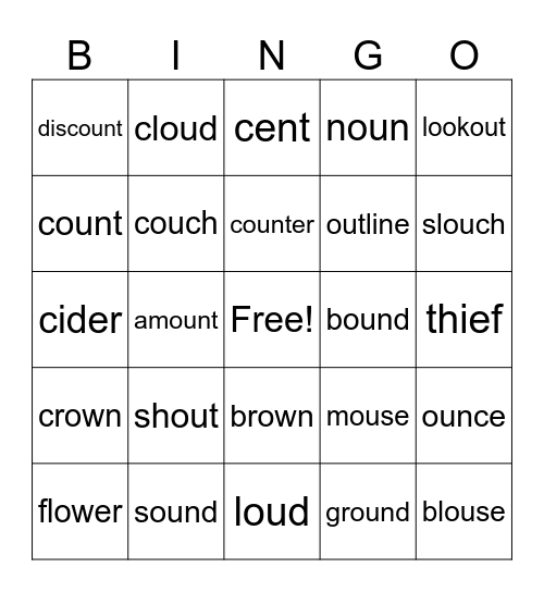 ou/ow Bingo Card