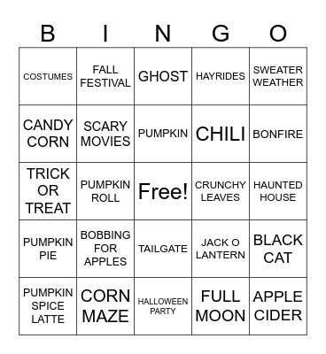 🎃Fall Bingo👻 Bingo Card