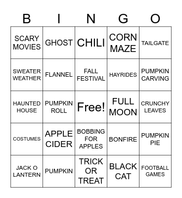 🎃Fall Bingo👻 Bingo Card