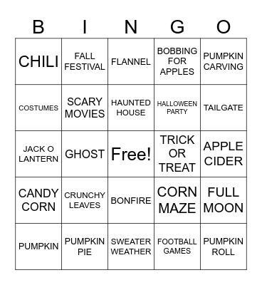 🎃Fall Bingo👻 Bingo Card