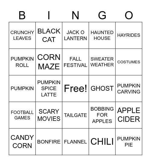 🎃Fall Bingo👻 Bingo Card